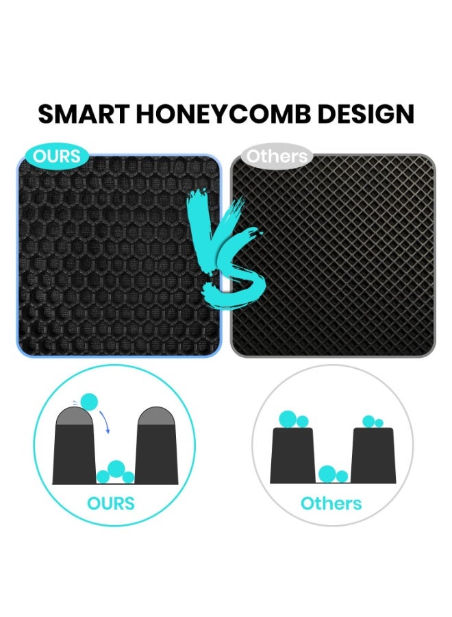 Generic Cat Litter Mat, 18×24 Inch Litter Trapping Mat for Cat Sand Litter Box Honeycomb Double Layer Design Waterproof Litter Mat, Washable Pet Bed, BLACK  - Image 4