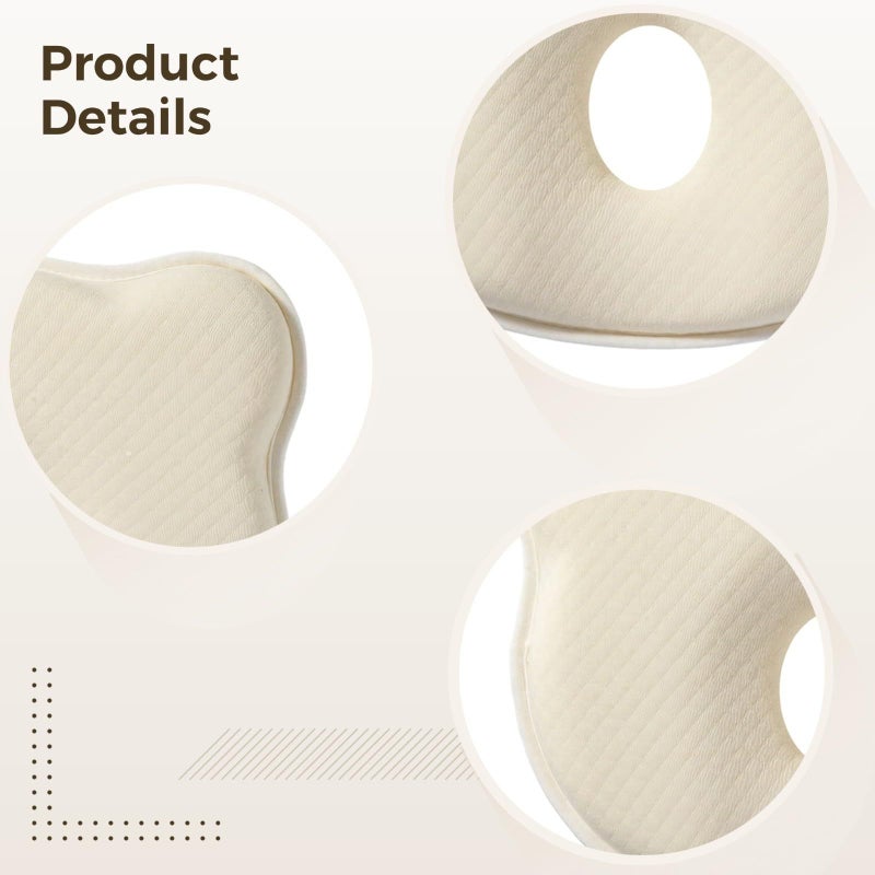 Pillow For Little Mind Head Shaping Travel Pillow Memory Foam Soft Breathable Cute Bear Motif Gray 9 8 X 8 7 X 1 2 Inches For Little Ones - Image 5