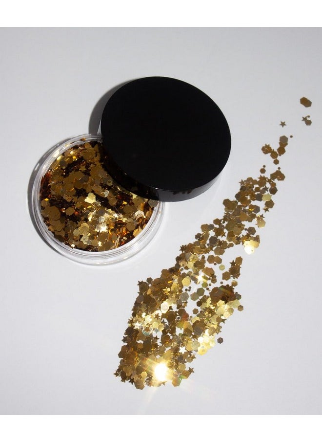 KARIZMA - Biodegradable Chunky Glitter // Karizma Beauty Gold Bio Glitter Eco Glitter Face Glitter Festival Chunky 10G - Image 1