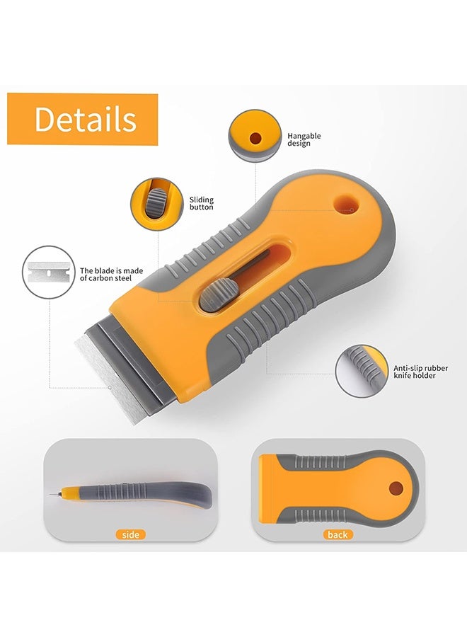 HY Cleaning Scraper, Multi-Surface Cleaning Tool for Glass, Ceramic Cooktops, Ovens, Glass Top Stoves and Removes Burned-On Food, Tough Stains, Dirt, Stickers, and Paint (20 Extra Blades) - Image 2