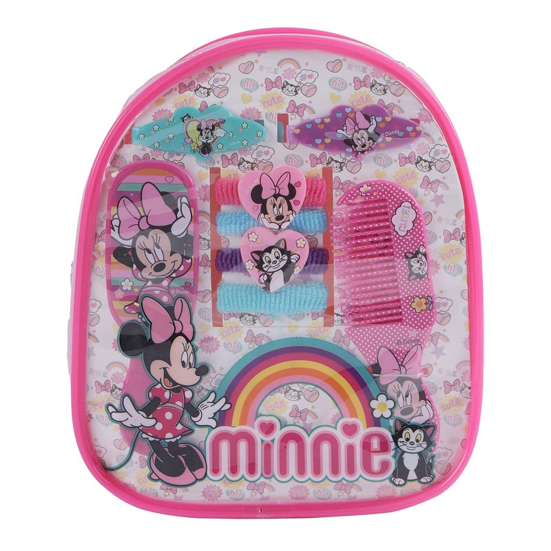 Li'l Diva Lil Diva Minnie Mouse Fashion Accessories Set Of 8pcs 1 Comb 1 Mirror 4 Hair Bands 2 Clips With 1 Bag for Girls 3 Years And Above - Image 1