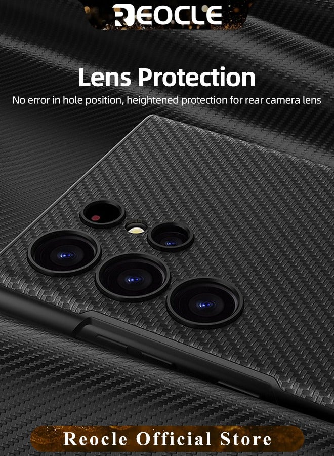 REOCLE Samsung Galaxy S23 Serious Case with Kickstand Ultra-thin Plain Leather Anti-fall Mobile Phone Case for Galaxy S23 Series - Image 4