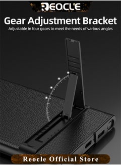REOCLE Samsung Galaxy S23 Serious Case with Kickstand Ultra-thin Plain Leather Anti-fall Mobile Phone Case for Galaxy S23 Series  - Image 5