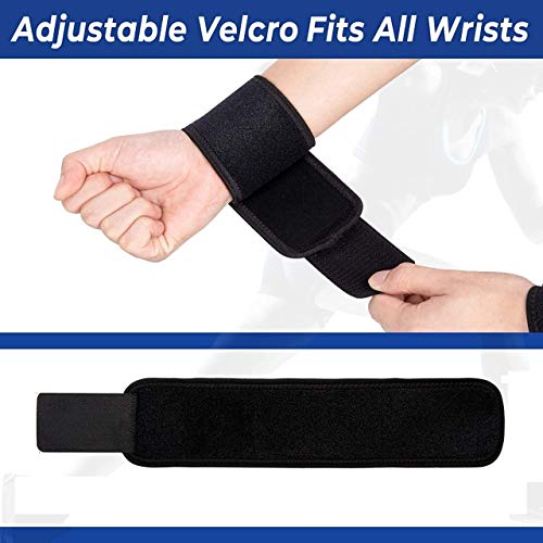 PRO GYM 2 Pieces Wrist Compression Strap and Sports Wristband for Fitness, Weightlifting, Tendonitis, Carpal Tunnel Arthritis, Anywhere Wrist Pain Relief, Unisex, Adjustable - Image 3