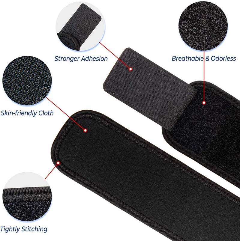 PRO GYM 2 Pieces Wrist Compression Strap and Sports Wristband for Fitness, Weightlifting, Tendonitis, Carpal Tunnel Arthritis, Anywhere Wrist Pain Relief, Unisex, Adjustable - Image 4