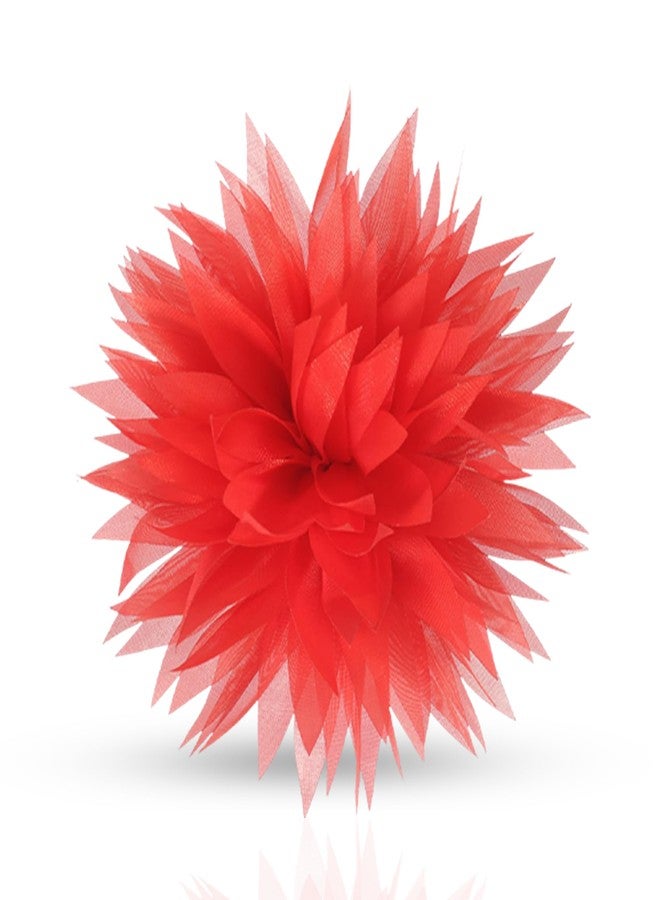 Merdia 5.1 Inches Hawaiian Flower Hair Clips for Women | Strong Hold Non-Slip Red Flower Clips for Hair | Large Brooch Flowers & Floral Pins for Clothes | Elegant Floral Accessories for Women (Pack of 1) - Image 1