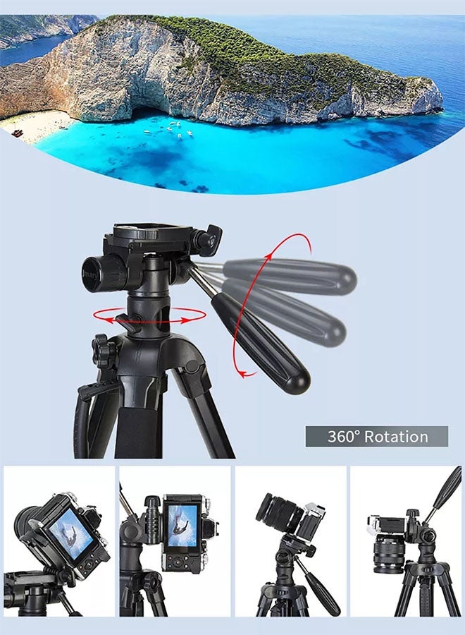 Jmary KP-2294 Multifunctional Professional Tripod With Multi Angle Adjustment Black - Image 2