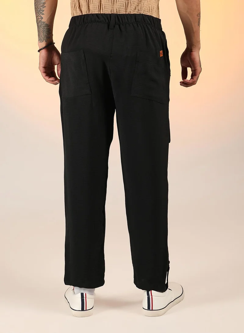 Campus Sutra  Lightweight - Tapered Pleated Trousers for Men | Best Price UAE