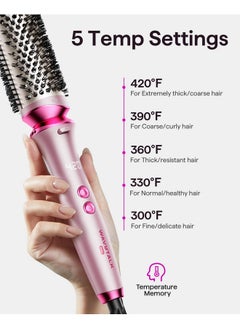 wavytalk Wavytalk Thermal Brush, Wavytalk Heatwave Pro 1.75" Ionic Thermal Brush with Bilateral Ionic Outlet to Less Damage and One-Step Shiny Blowout Look for Long Hair, Pink  - Image 5