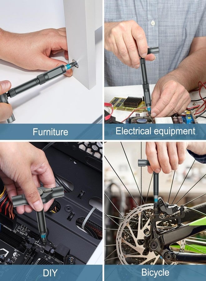 Ankilo Upgraded 24 in 1 Ratchet Screwdriver Set, Magnetic Screwdriver Set, T Handle Multi Bit DIY Repair Tool Kit with Storage Case for Men Christmas Gifts for Furniture, Computer and DIY Free Combination - Image 2