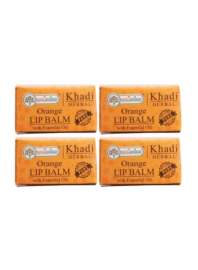 KHADI RISHIKESH Herbal Orange Lip Balm Combo Set Pack Of - 8GM x 4 (32GM) - Image 1