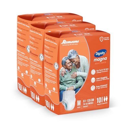 DIGNITY Magna Pant Style Adult Diapers - M (30 Pieces) With Wetness Indicator and Leakage Protection Upto 8-10 Hrs. - Image 1