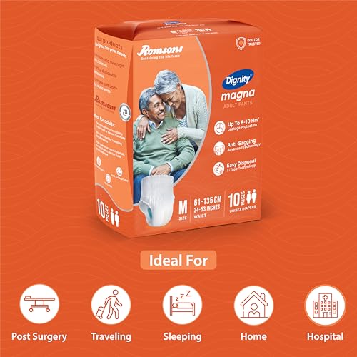 DIGNITY Magna Pant Style Adult Diapers - M (30 Pieces) With Wetness Indicator and Leakage Protection Upto 8-10 Hrs. - Image 4