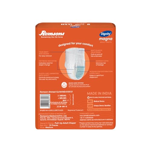 DIGNITY Magna Pant Style Adult Diapers - M (30 Pieces) With Wetness Indicator and Leakage Protection Upto 8-10 Hrs. - Image 2