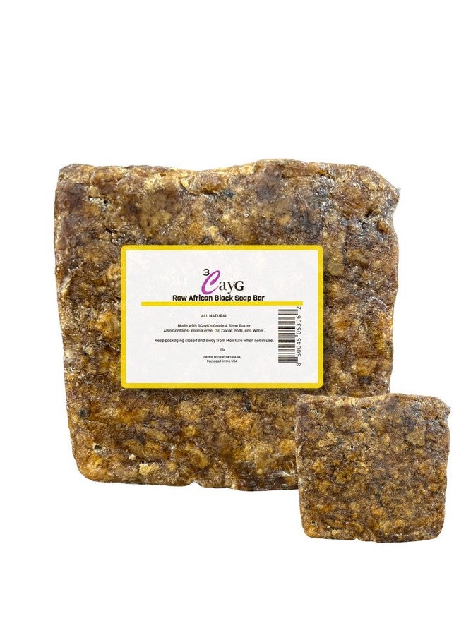 3CayG African Black Soap Facial And Body Cleanser Deep Cleansing Soap Bar Great For Diy Liquid Black Soap - Image 1