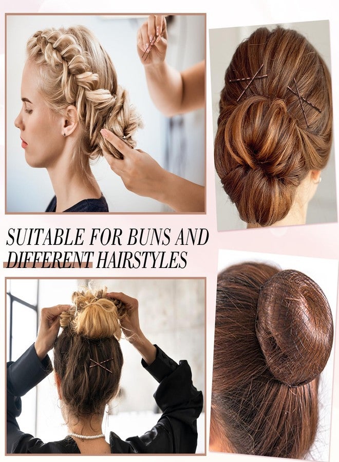 WSICSE 570PCS Brown Bobby Pins for Women, Hair Pins Kit with Hair Nets for Buns, 2 & 2.4Inch U-shaped Bobby Pins Bulk for Wedding Bridal Styling with Storage Box, French Hair Pin Clips Hair Accessories - Image 3