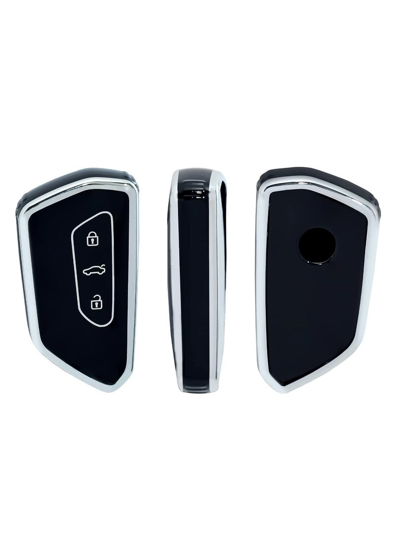 OFFCURVE Car Key Cover for VW Golf 8, Seat Leon, Tarraco, Ateca, Skoda Octavia, Cupra Formentor & Born – 3-Button Key Case, Protective Key Guard - Image 2