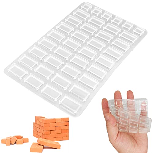 ERDANER Miniature Red Brick Mold,Solid Brick Mould,Soft Silicone Mold,DIY Make Mini Fake Brick (Solid Brick Silicone Mold) - Image 2