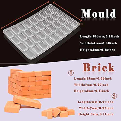 ERDANER Miniature Red Brick Mold,Solid Brick Mould,Soft Silicone Mold,DIY Make Mini Fake Brick (Solid Brick Silicone Mold) - Image 3