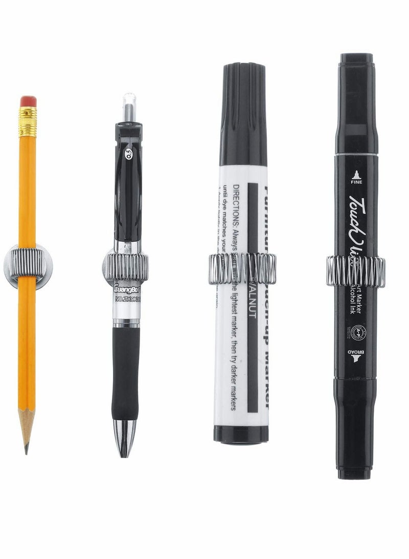 Y&D 3Pcs Strong Magnetic Pen Insert, Metal Adjustable Spring Ring Single Storage Clip, Detachable Portable Fits Any Size Pen, Fridge, Whiteboard, Eraser Board, Bulletin Board  - Image 2