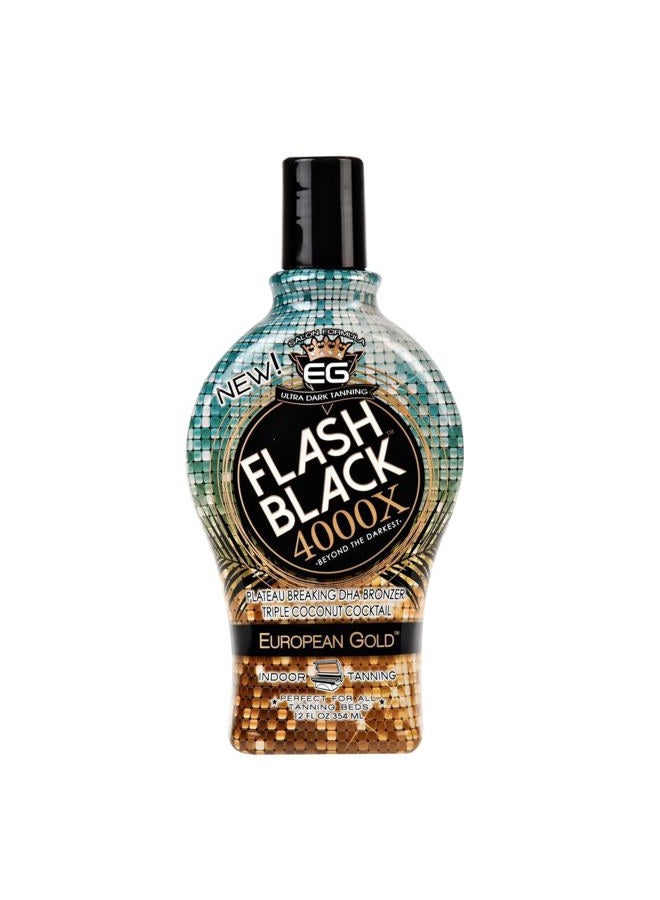 Flash Black (350ml) - European Gold 4000X Indoor Tanning Lotion with Time-Release DHA Bronzers, 350ml - Image 1