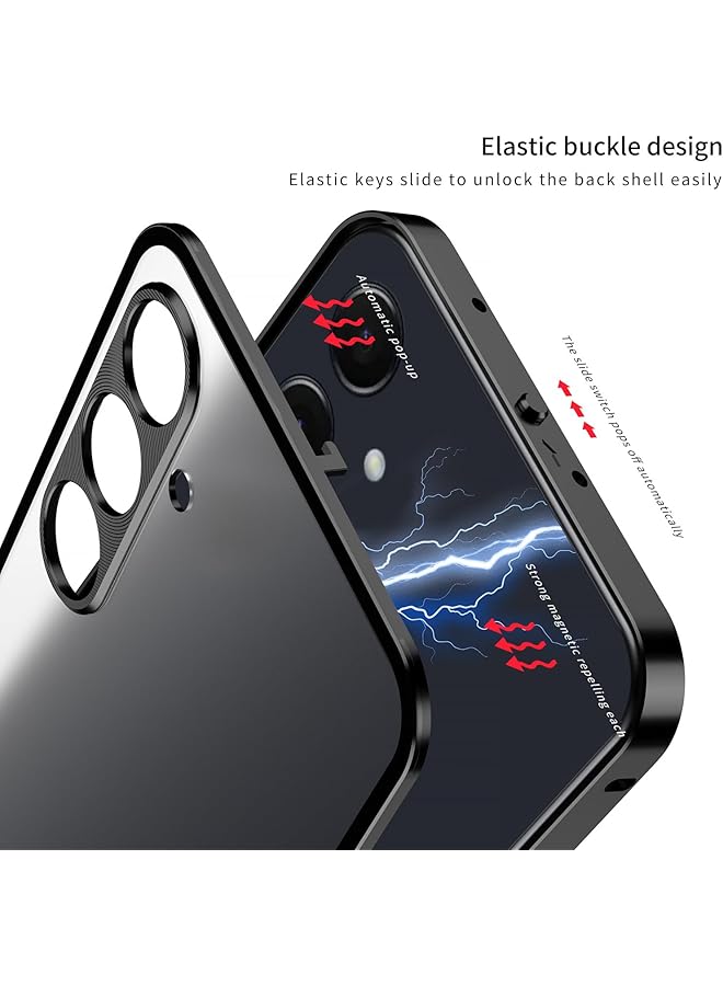 erorex Case Compatible With Samsung Galaxy A55 5G Case Aluminium Alloy Metal Frame Bumper Acrylic Back Cover Shockproof Protective Case For Samsung Galaxy A55 Blue - Image 3