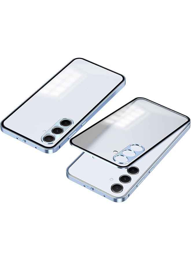 erorex Case Compatible With Samsung Galaxy A55 5G Case Aluminium Alloy Metal Frame Bumper Acrylic Back Cover Shockproof Protective Case For Samsung Galaxy A55 Blue - Image 1