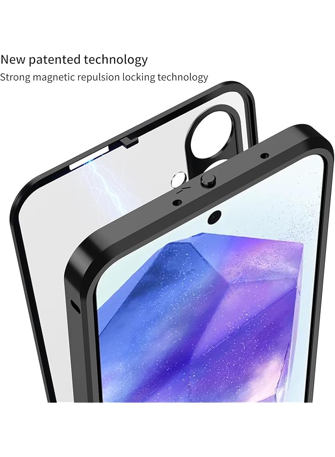 erorex Case Compatible With Samsung Galaxy A55 5G Case Aluminium Alloy Metal Frame Bumper Acrylic Back Cover Shockproof Protective Case For Samsung Galaxy A55 Blue - Image 2