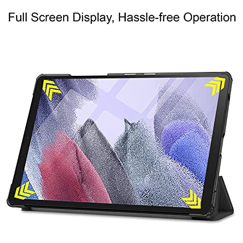 Robustrion Smart Trifold Hard Back Flip Stand Case Cover for Samsung Tab A7 Lite 8.7 Inch SM-T220/T225 -Black - Image 4