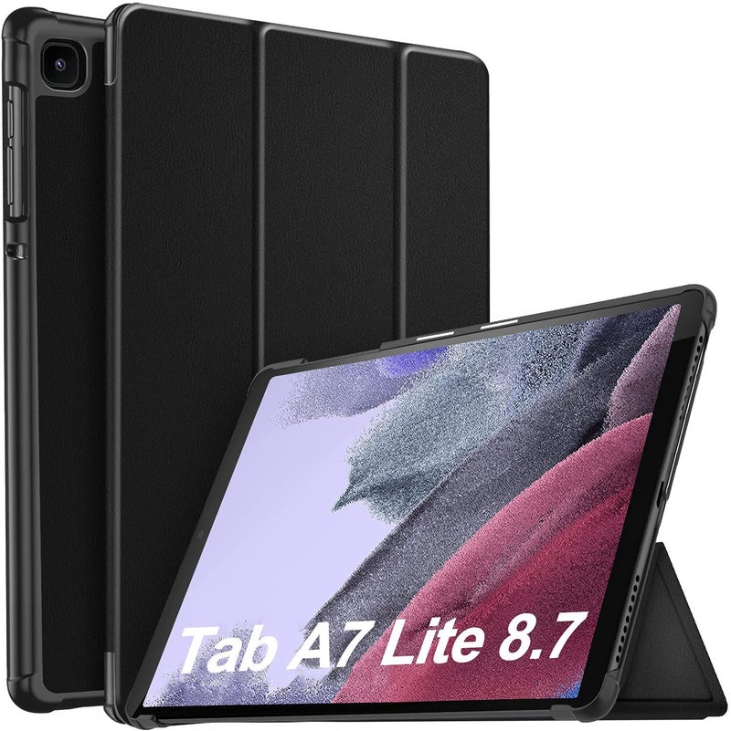 Robustrion Smart Trifold Hard Back Flip Stand Case Cover for Samsung Tab A7 Lite 8.7 Inch SM-T220/T225 -Black - Image 2