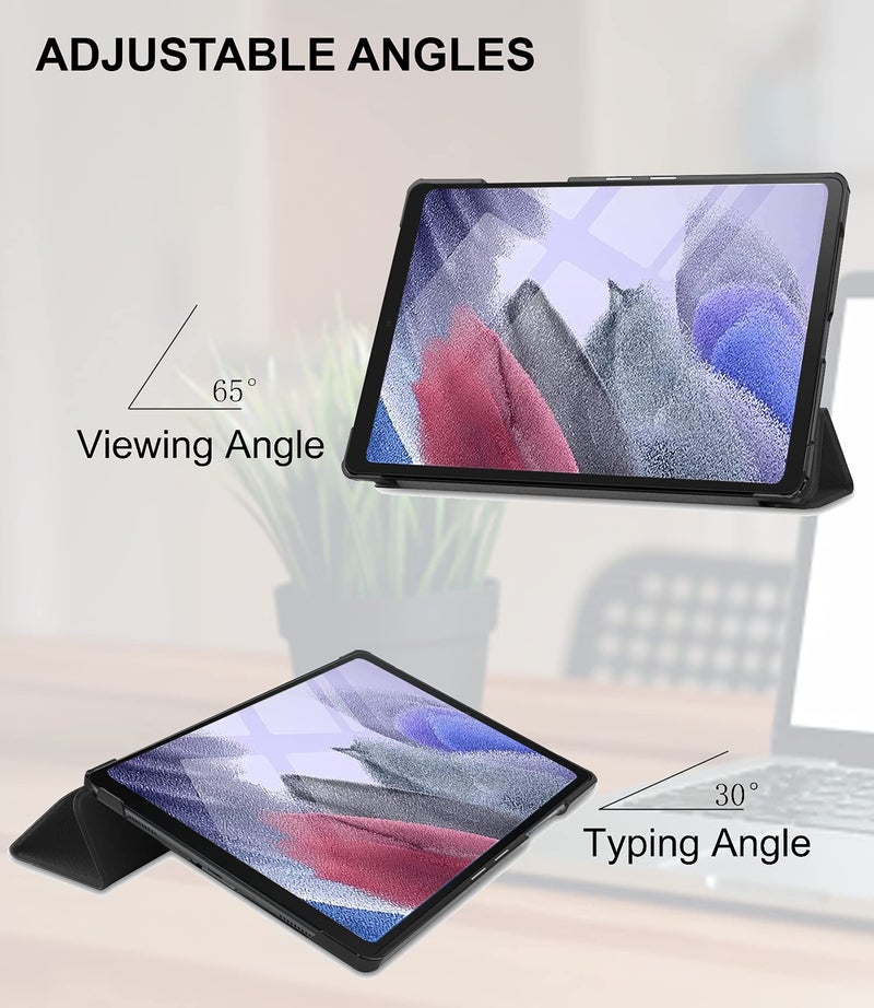 Robustrion Smart Trifold Hard Back Flip Stand Case Cover for Samsung Tab A7 Lite 8.7 Inch SM-T220/T225 -Black - Image 3