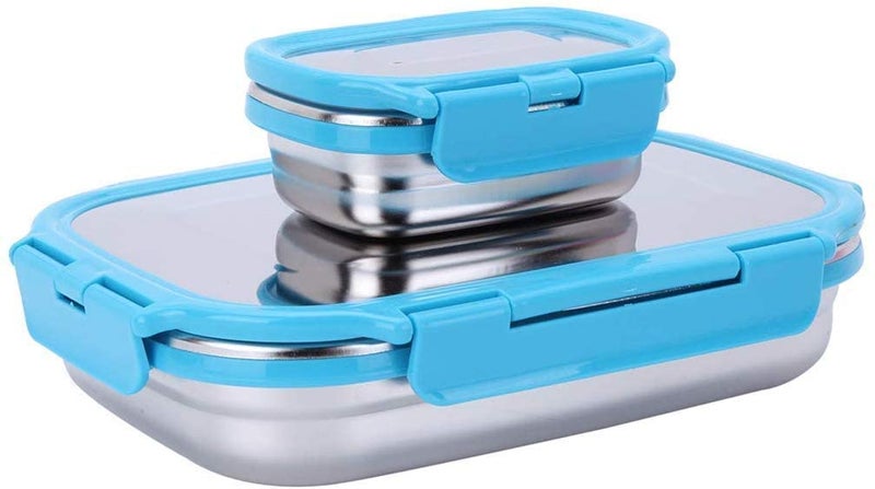 AASTIK SALES Click It Stainless Steel Lunch Box with Air Tight Spill Proof Lid, Tiffin Boxes for Kids Men Women for Office & School College (Blue Colour) - Image 1