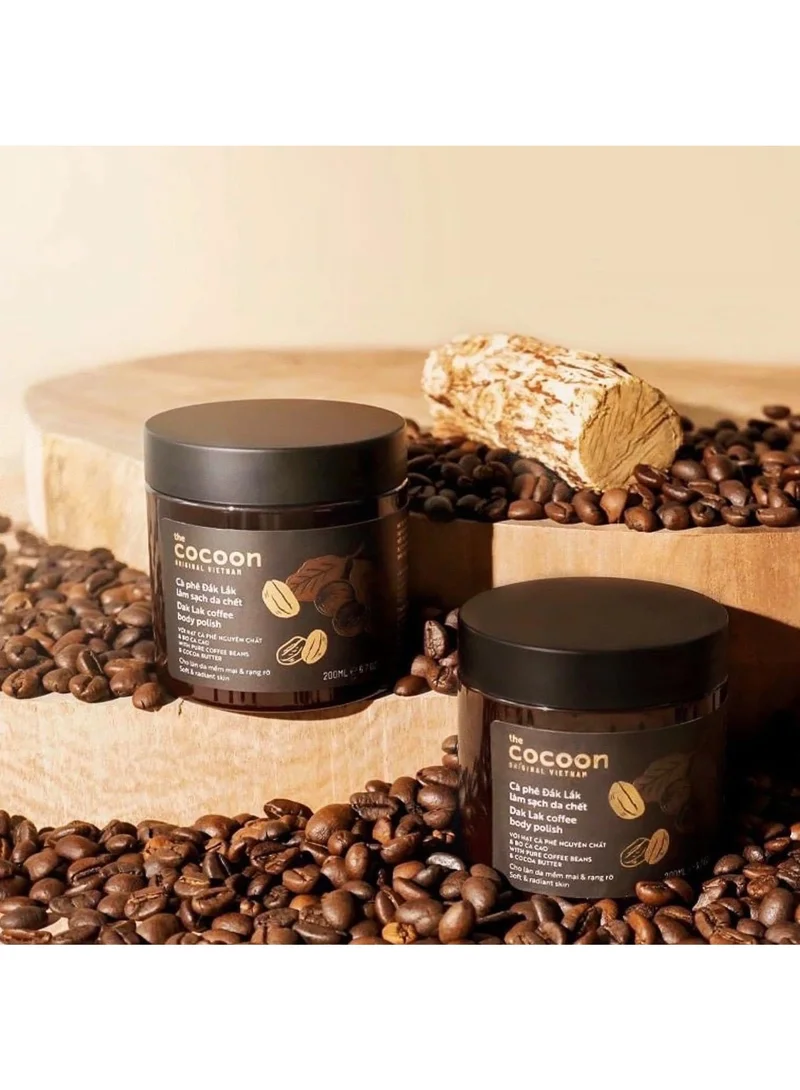 The Cocoon Original Vietnam  Dak Lak Coffee Body Polish 200ml Natural Coffee Scrub with Cocoa Butter for Smooth Bright Radiant Skin  | Best Price UAE