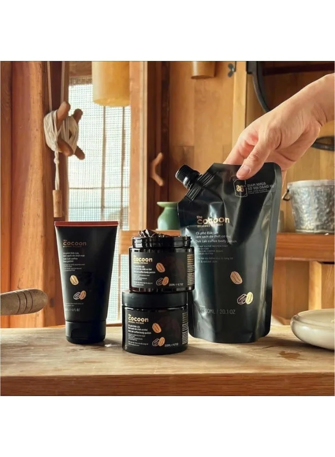 The Cocoon Original Vietnam  Dak Lak Coffee Body Polish 200ml Natural Coffee Scrub with Cocoa Butter for Smooth Bright Radiant Skin  | Best Price UAE