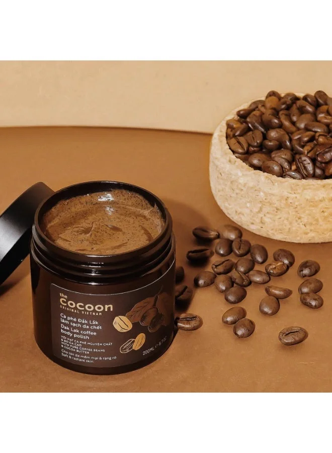 The Cocoon Original Vietnam  Dak Lak Coffee Body Polish 200ml Natural Coffee Scrub with Cocoa Butter for Smooth Bright Radiant Skin  | Best Price UAE