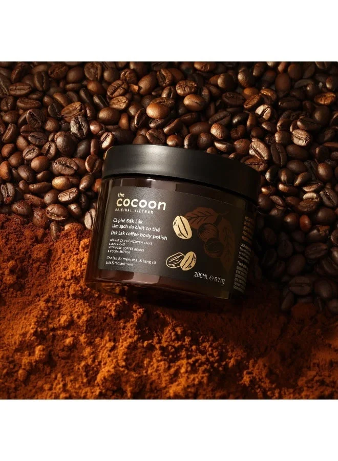 The Cocoon Original Vietnam  Dak Lak Coffee Body Polish 200ml Natural Coffee Scrub with Cocoa Butter for Smooth Bright Radiant Skin  | Best Price UAE