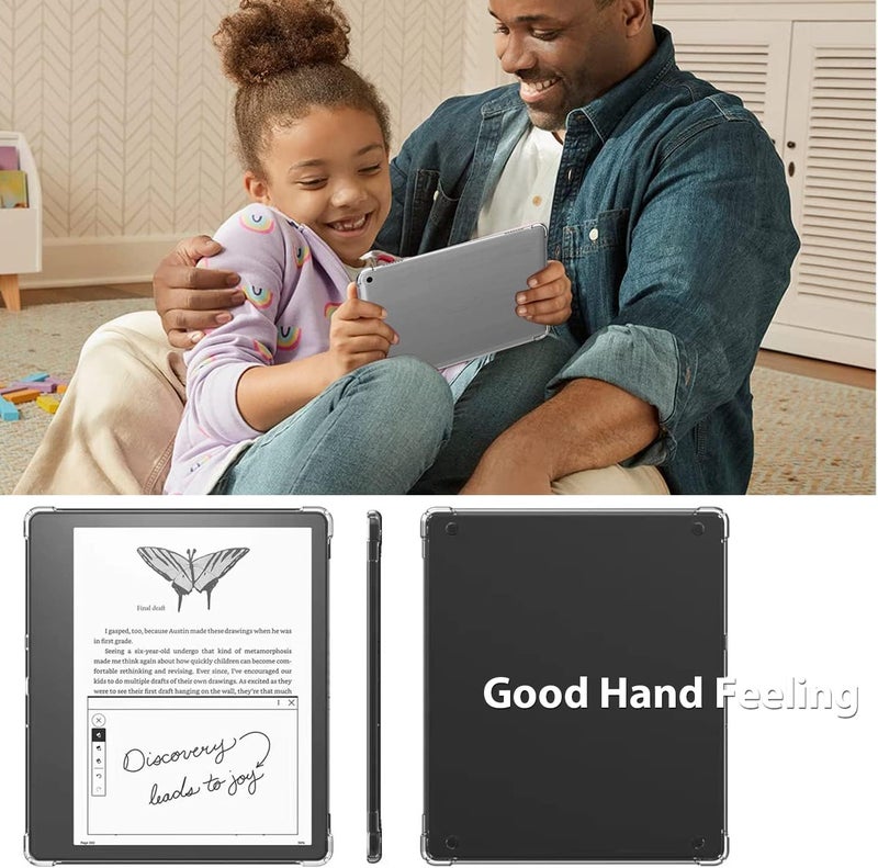 Zeking غلاف Zeking المصمم لجهاز Kindle Scribe مقاس 10.2 بوصة، غلاف واقي فاخر من السيليكون بجلد ناعم من المطاط TPU رقيق للغاية ومقاوم للخدوش لجهاز Kindle Scribe مقاس 10.2 بوصة (إصدار 2022) (شفاف) - Image 5