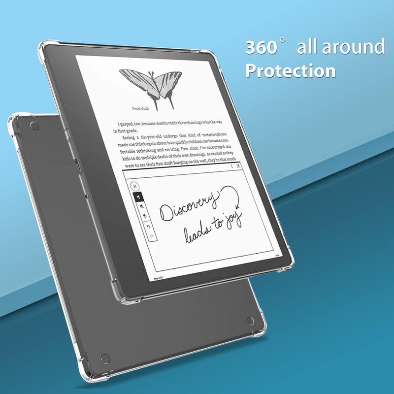 Zeking غلاف Zeking المصمم لجهاز Kindle Scribe مقاس 10.2 بوصة، غلاف واقي فاخر من السيليكون بجلد ناعم من المطاط TPU رقيق للغاية ومقاوم للخدوش لجهاز Kindle Scribe مقاس 10.2 بوصة (إصدار 2022) (شفاف) - Image 2