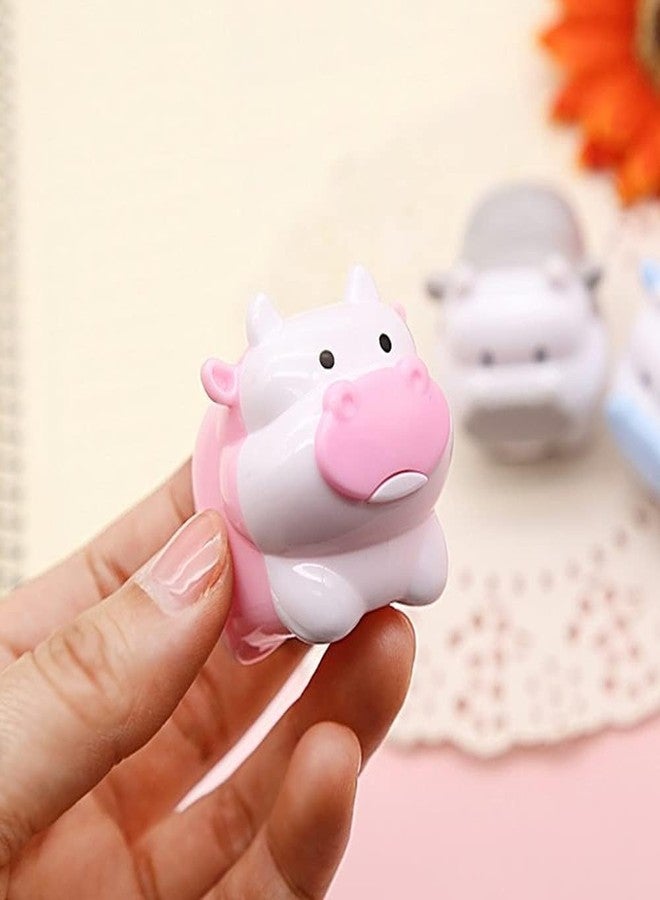 Tnyvm 1Pc Random Cute Cow Pencil Sharpener - Kawaii Animal Design Sharpener for Girls, Office and School Stationery Supplies, Gift for Students and Teachers - Image 2