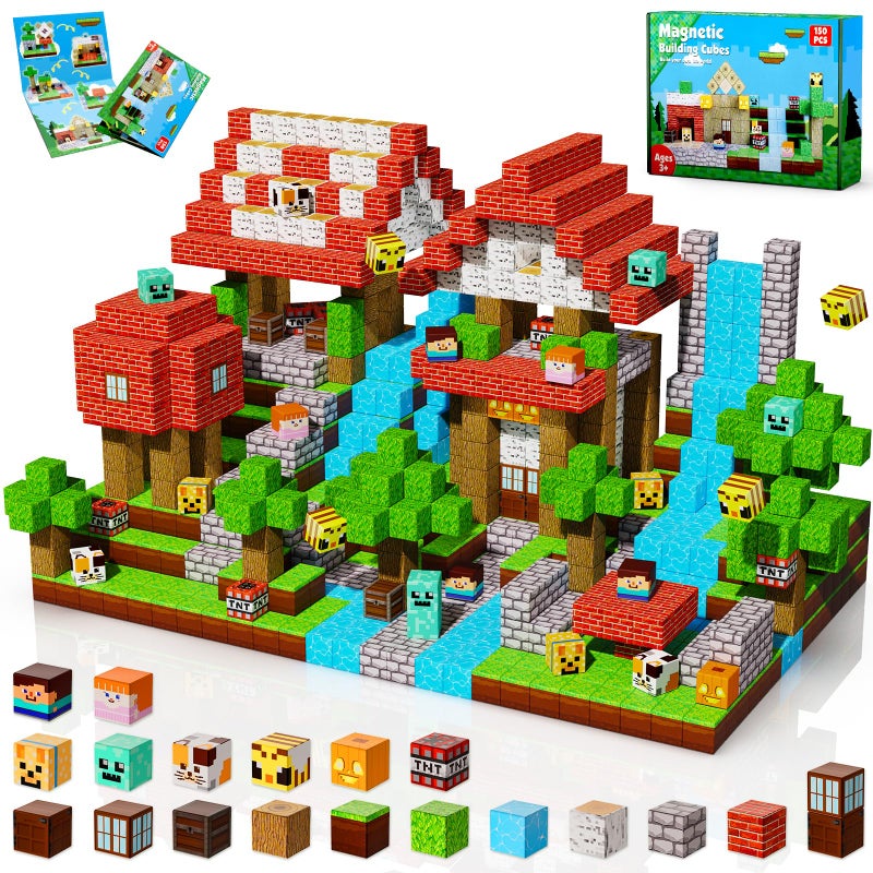 Annexfun Magnetic Blocks150PCS Magnetic Building Blocks Magnetic Tiles Kids Build Magnetic Cubes Constructions Toys 2026 Upgraded STEM Game Outdoor Toys Christmas Birthday Gifts for Boys Girls Ages 3 - Image 2