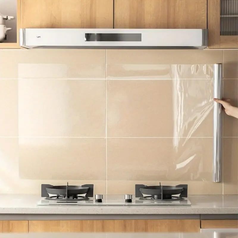 SUNBIRD SUNBIRD Premium Clear Kitchen OilProof Transparent Tile Sticker Oil Heat Resistant Waterproof Vinyl Film for Kitchen Stove Cabinet Home Decor Tile Sticker 1 Ft x 3 Ft  - Image 1