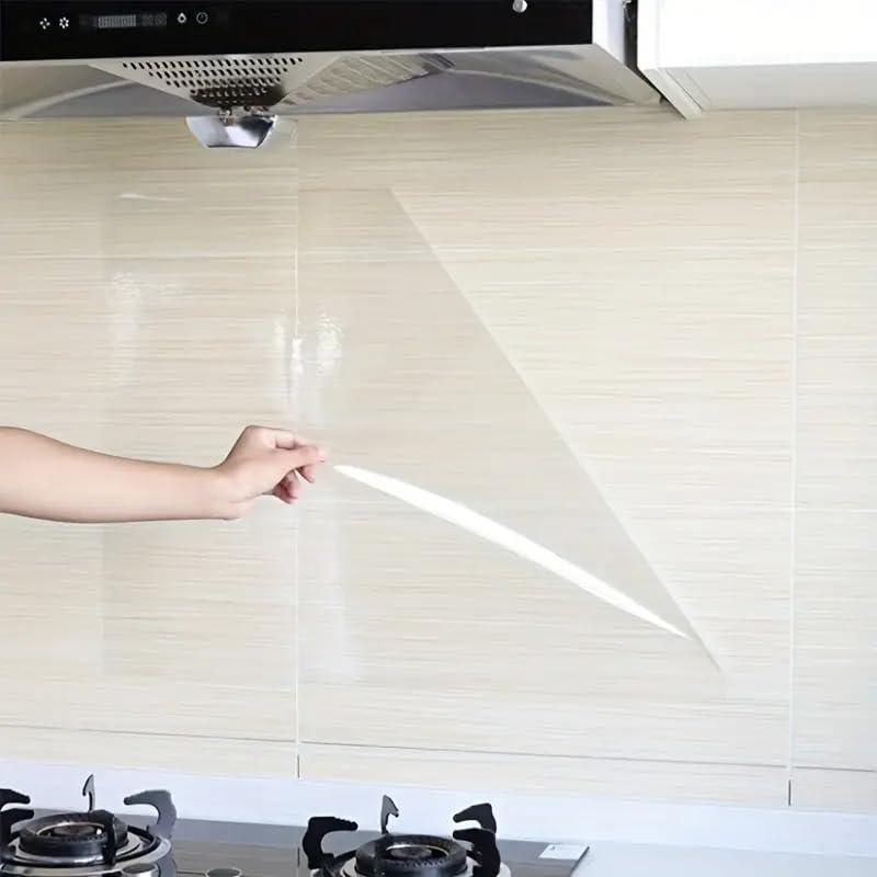 SUNBIRD SUNBIRD Premium Clear Kitchen OilProof Transparent Tile Sticker Oil Heat Resistant Waterproof Vinyl Film for Kitchen Stove Cabinet Home Decor Tile Sticker 1 Ft x 3 Ft  - Image 2