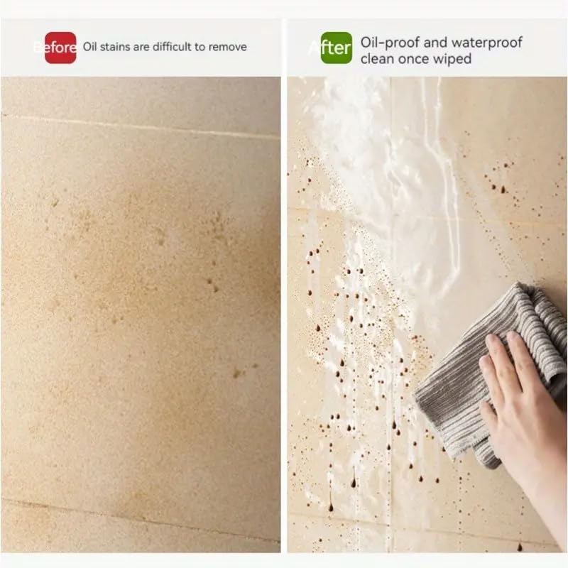 SUNBIRD SUNBIRD Premium Clear Kitchen OilProof Transparent Tile Sticker Oil Heat Resistant Waterproof Vinyl Film for Kitchen Stove Cabinet Home Decor Tile Sticker 1 Ft x 3 Ft  - Image 4