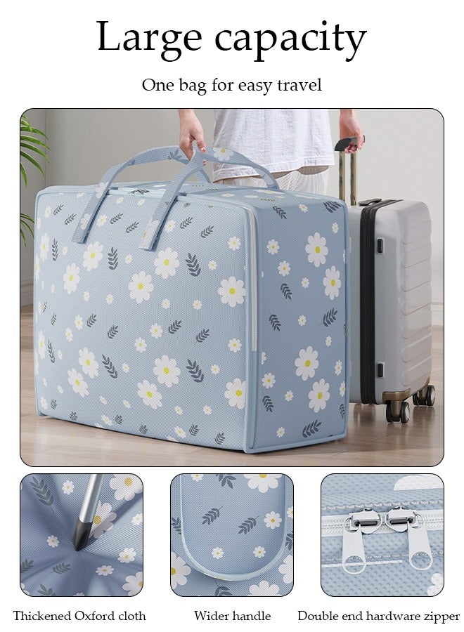 DUNISO 3 Pack Large Clothes Storage Bags, Moving Bags, Foldable Storage Bags for Organizing Bedroom, Closet, Clothing, Comforter, Sweater, Organization and Storage with Zip and Handle  - Image 5