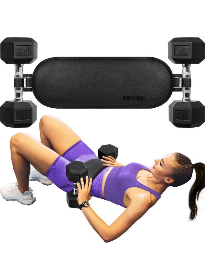 MIUONO Hip Thrust Belt, Dumbbell Hip Thrust Belt for Kettlebells or Grip Plates, Thicker Slip-Resistant Leather Glute Bridge Pad Machine for Booty Workout of Home Gym - Image 1