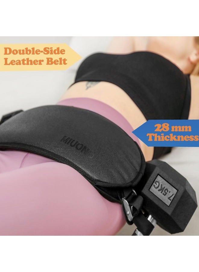 MIUONO Hip Thrust Belt, Dumbbell Hip Thrust Belt for Kettlebells or Grip Plates, Thicker Slip-Resistant Leather Glute Bridge Pad Machine for Booty Workout of Home Gym - Image 3
