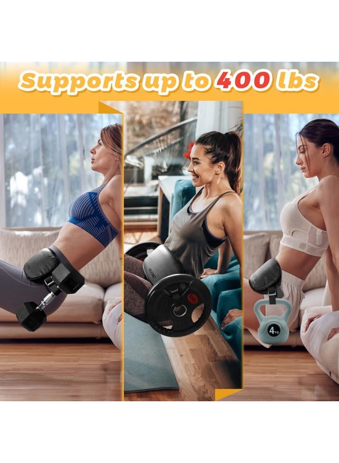 MIUONO Hip Thrust Belt, Dumbbell Hip Thrust Belt for Kettlebells or Grip Plates, Thicker Slip-Resistant Leather Glute Bridge Pad Machine for Booty Workout of Home Gym - Image 4
