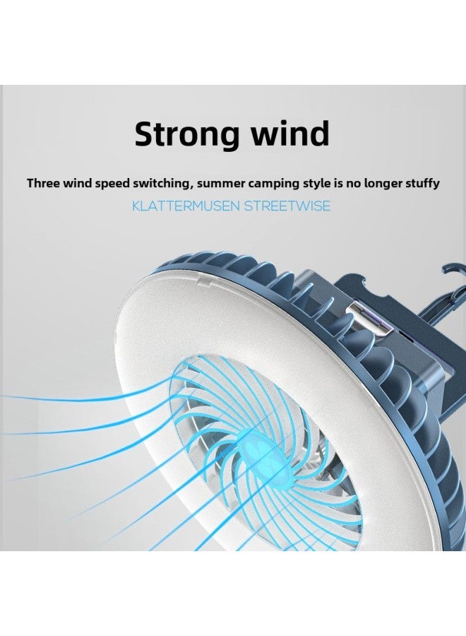 Generic Outdoor Portable Multifunctional Camping Lamp Tent Lamp With Fan Night Market Stall Overseas Manufacturers Wholesale-Color:Tent Light With Fan + Power Bank + Power Display - Image 5