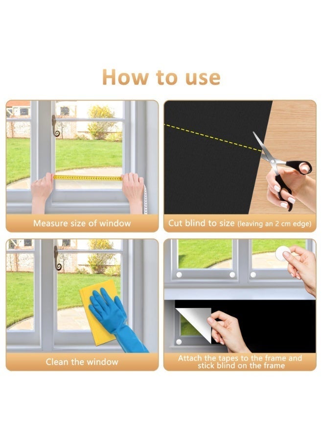 FEELSO Blackout Blinds Stick On for Windows, No Drill Blinds Blackout with Strong Adhesive, Portable Blackout Blinds for Bedroom, Nursery, Loft, Travel RV Car - Image 4