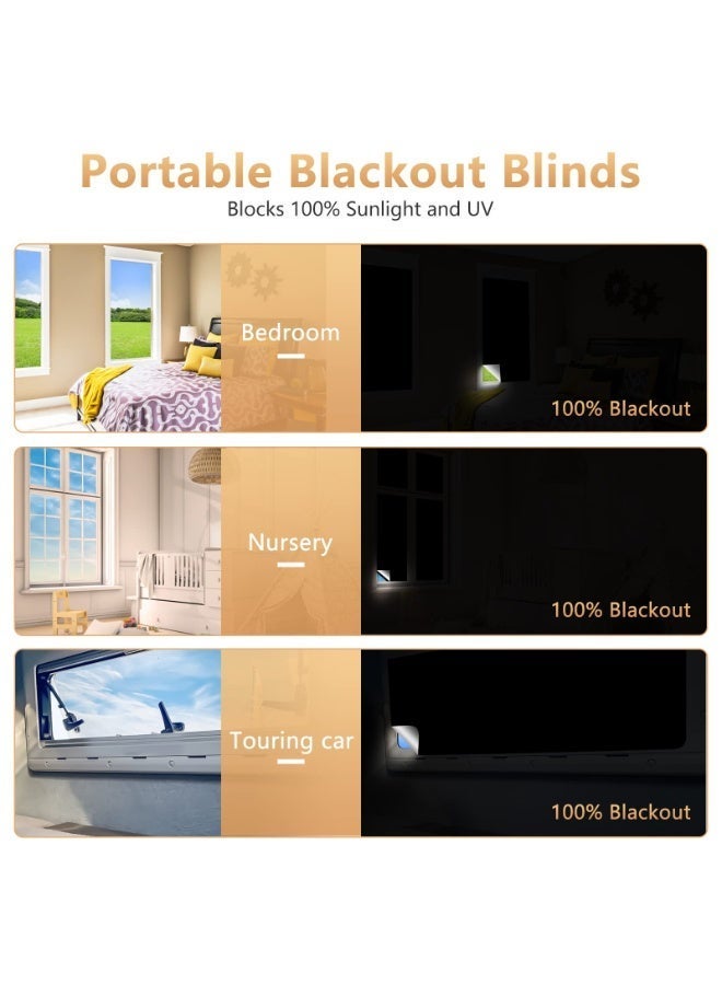 FEELSO Blackout Blinds Stick On for Windows, No Drill Blinds Blackout with Strong Adhesive, Portable Blackout Blinds for Bedroom, Nursery, Loft, Travel RV Car - Image 5